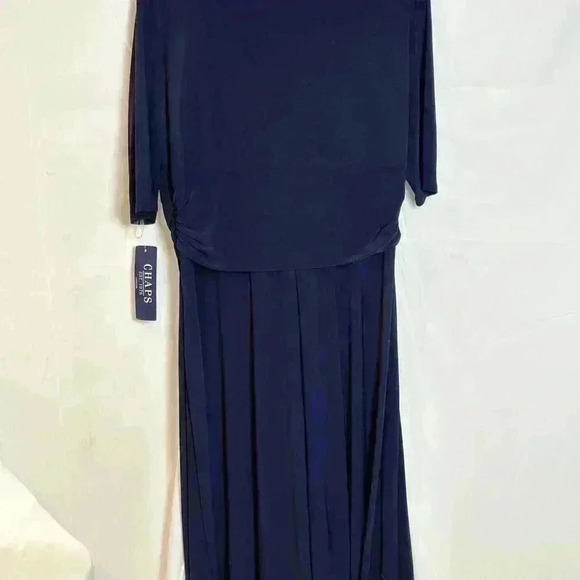 NWT! Chaps Dark Blue Dress with Cinched V Neck line (Size XL) - Picture 6 of 8